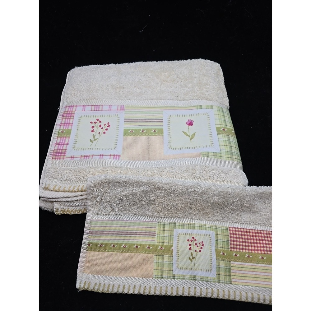 Croscill Towel Set Chapel Hill Vanessa Floral Patchwork Gingham Spring Cotton